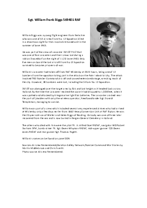 A preview of a PDF biography for Biggs, William Frank
